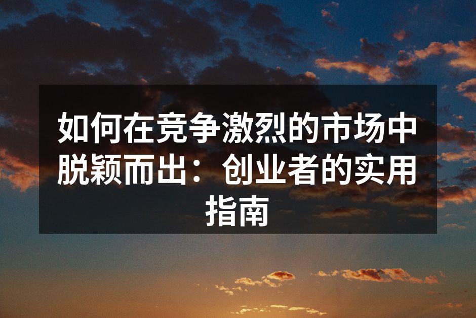 如何在竞争激烈的市场中脱颖而出：创业者的实用指南