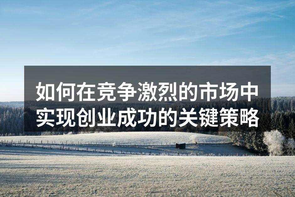 如何在竞争激烈的市场中实现创业成功的关键策略